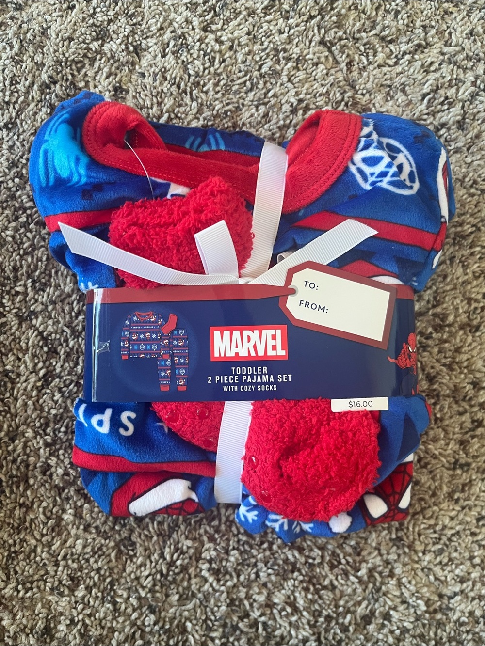 Marvel Spiderman 2-piece Set & Cozy Socks - Christmas - Blue & Red